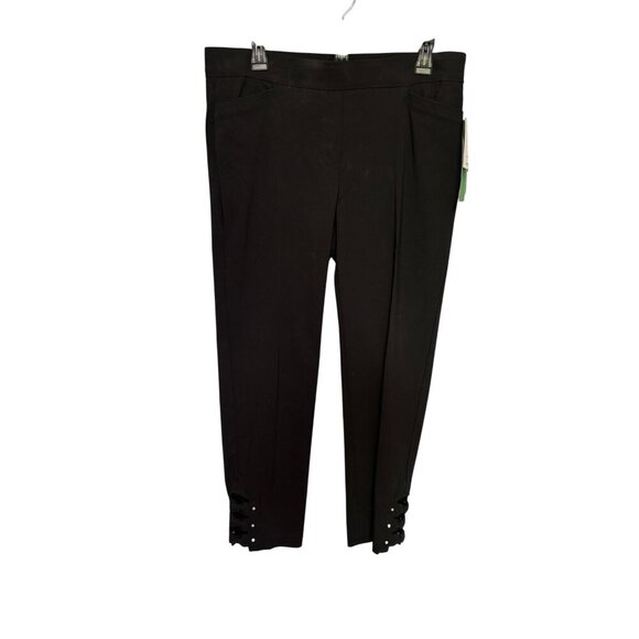 89th + Madison Womens Ankle Length Pants Black Comfort Waist Rayon Blend PL - Picture 1 of 12